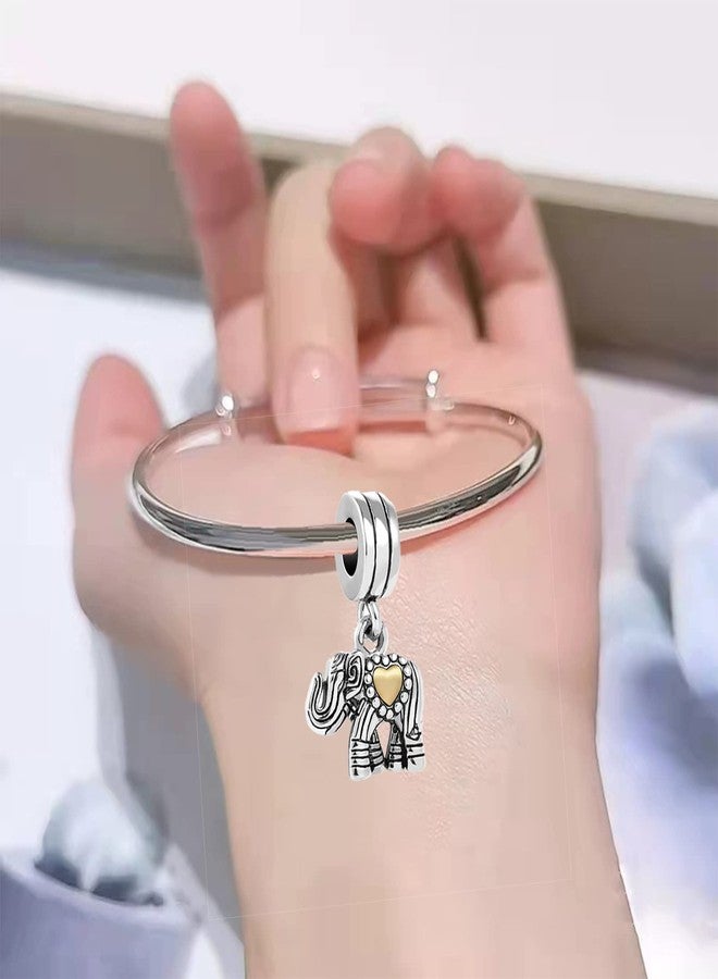 TGLS Gold Heart Love Elephant Animal Charm Compatible With Pandora Charms Bracelets - Image 3